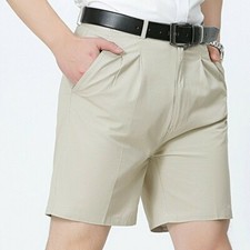 Hommes Short Coton Demi Costume Pantalon Décontracté Fin Vêtements de Plage