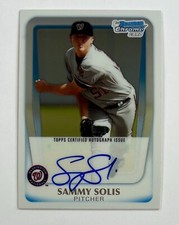 2011 Bowman Chrome #BCP106 Sammy Solis Autograph Auto Card AR56