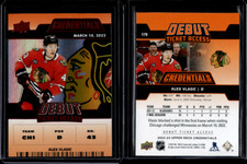 2022-23 Upper Deck Credentials Debut Ticket Access Orange Alex Vlasic /149