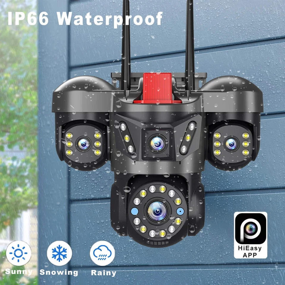 5MP WiFi Camera UHD IPC Outdoor 4 Lens Four Screens PTZ Camera Security Cam CCTV - Image 3 of 4