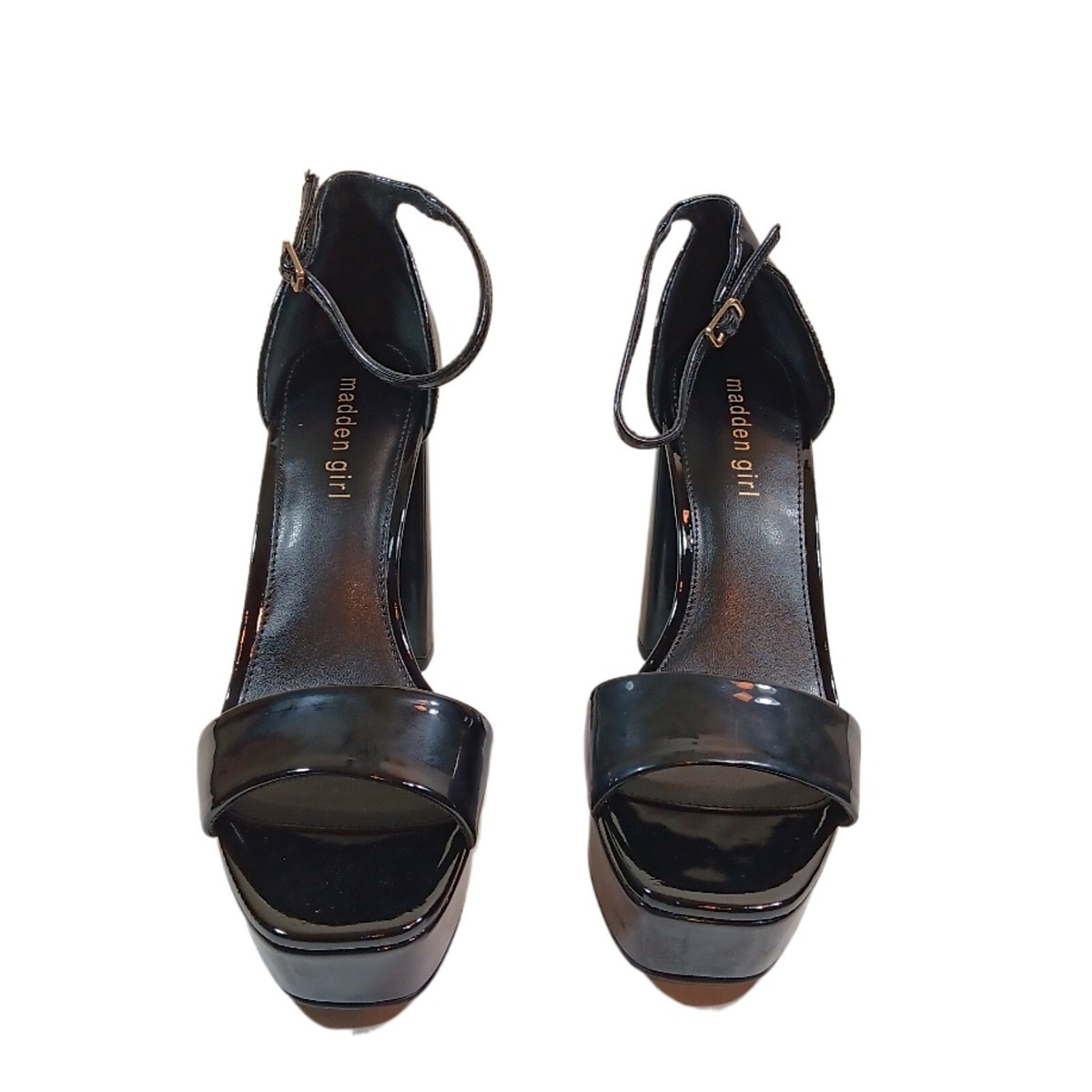 Madden Girl Omega Sandals Womens 10 Black Patent Leather