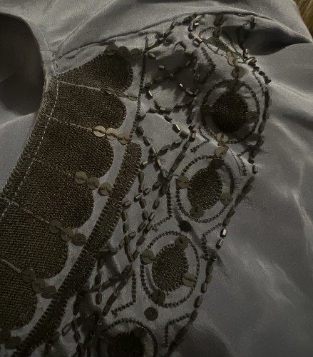 $189 Corey Lynn Calter Boho Silk Size 2 Embroidered Beaded 3/4 Gather Sleeve - Picture 12 of 13