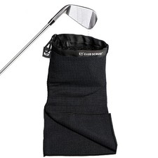 Towel Pro, Golf Club and Ball Cleaning Pouch with Attached Towel, Waterproof Ext