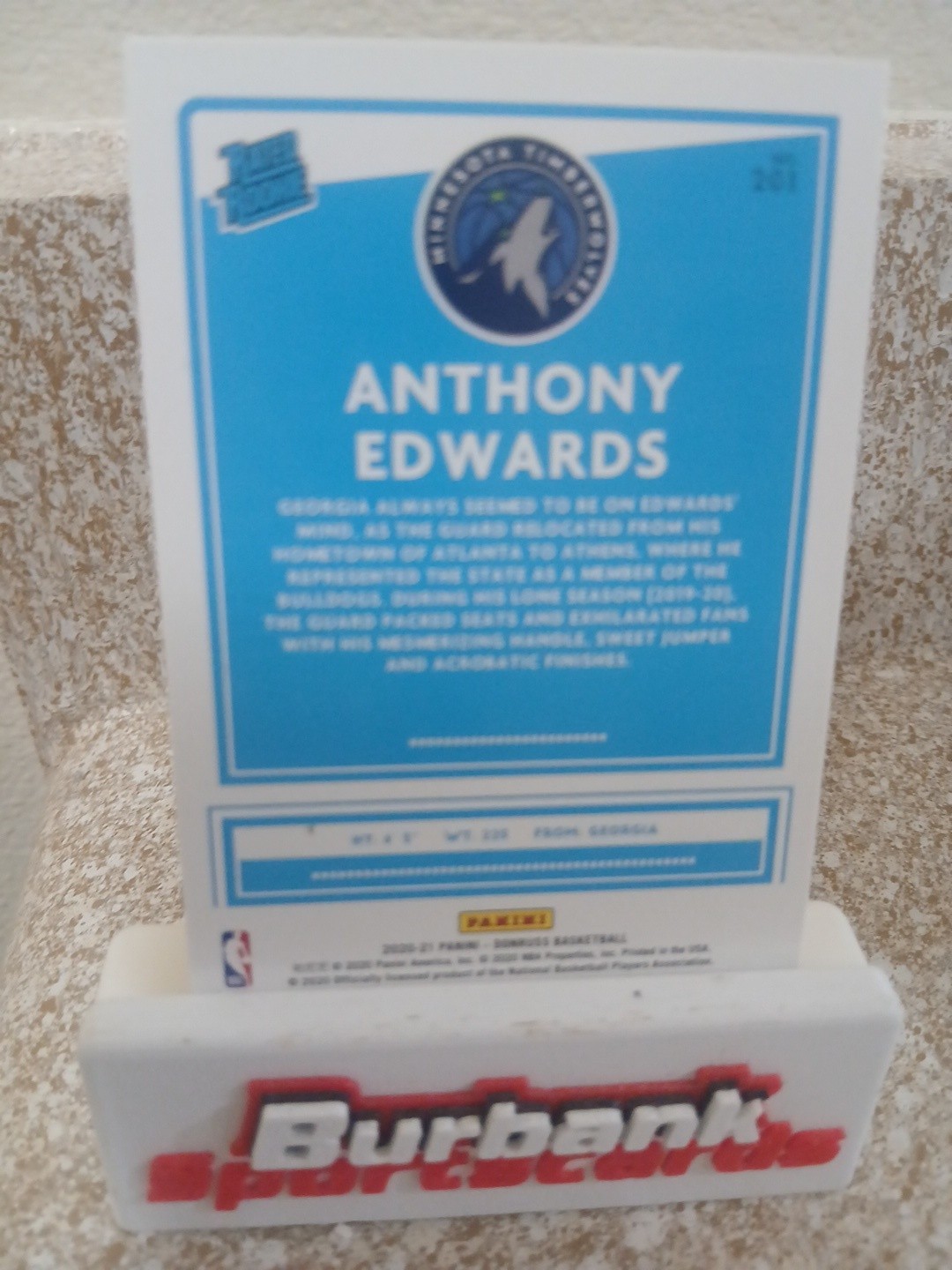 2020-21 Panini Donruss - Rated Rookies Anthony Edwards #201 Green Laser (RC) view 2