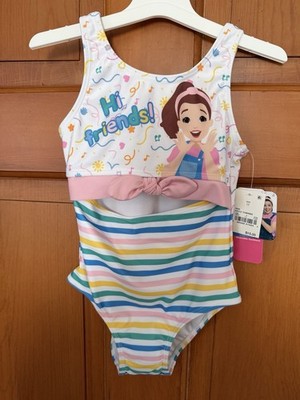 Girls' Ms. Rachel One Piece Bathing Suit UPF 50+ Size 3T NWT Rainbow Stripes