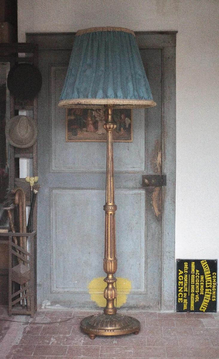 Lampadaire Baroque Florentin – Or Ancien – Acier – Hauteur 190cm – Terzanni