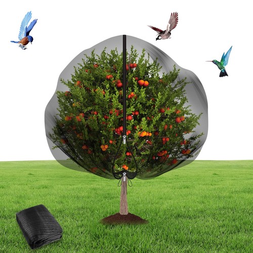 Fruit Tree Netting Cover with Zipper and Drawstring Large Bird Netting for Fr...