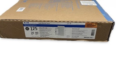 EATON INDOOR MAIN LUG PANEL BOX. 125Amp 20 Spaces 40 Circuits. #BRP20L125G