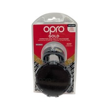 Opro Gold Level Self Fit Mouthguard Adult Black Gold Competition Sports Guard