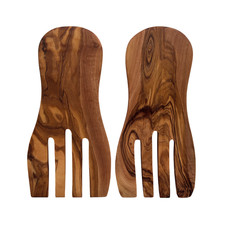 Salatbesteck "Hand" L 20 cm, 2-teilig Salatgabel und Salatl&ouml;ffel aus Olivenholz