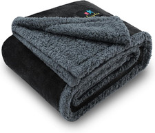 Luciphia Waterproof Bed Blanket Washable,Soft Sherpa Fleece Puppy Reversible Thr