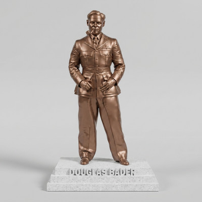 Sir Douglas Bader RAF Fighter Ace Statue - 25 cm Bronzeoptik Kunststoff Skulptur
