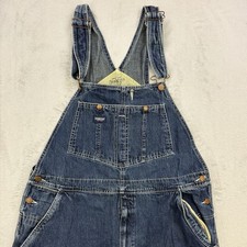 Oshkosh Overalls Mens 34x28 Blue Denim Bibs Carpenter Work Farmer Chore Barn