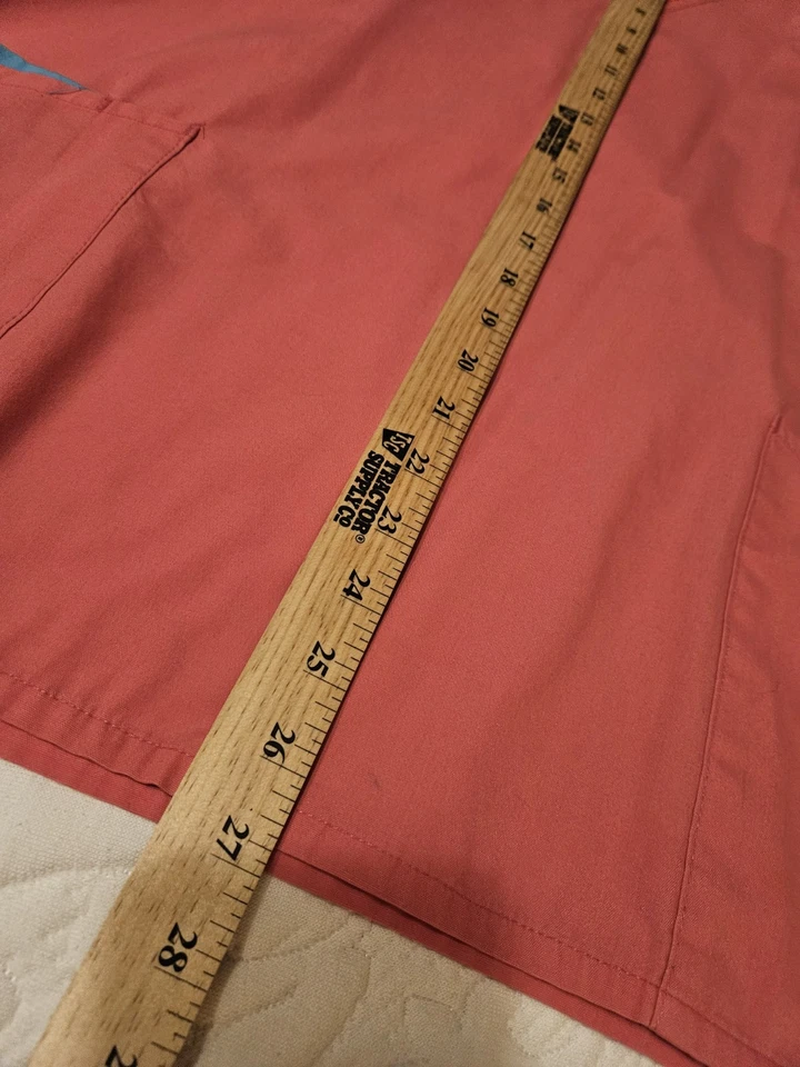 Lote De 2 Exfoliantes Talla LG V Cuello Corto Slv Rosa Azul Bolsillos Médicos Vetenarios 1668 Foto 3 de 4