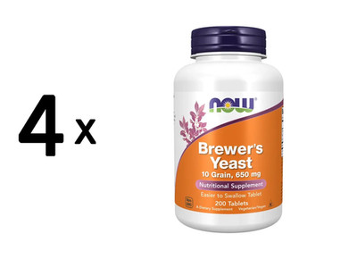 4 x Now Foods Brewers Yeast 650mg (200 tabs) (84,07 EUR/kg)