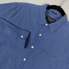 Abercrombie  Fitch Muscle Fit Micro Check Button Down Shirt Mens M Blue White