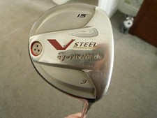 TaylorMade V Steel 15° 3 Wood Regular Graphite Shaft Golf Pride Grip.