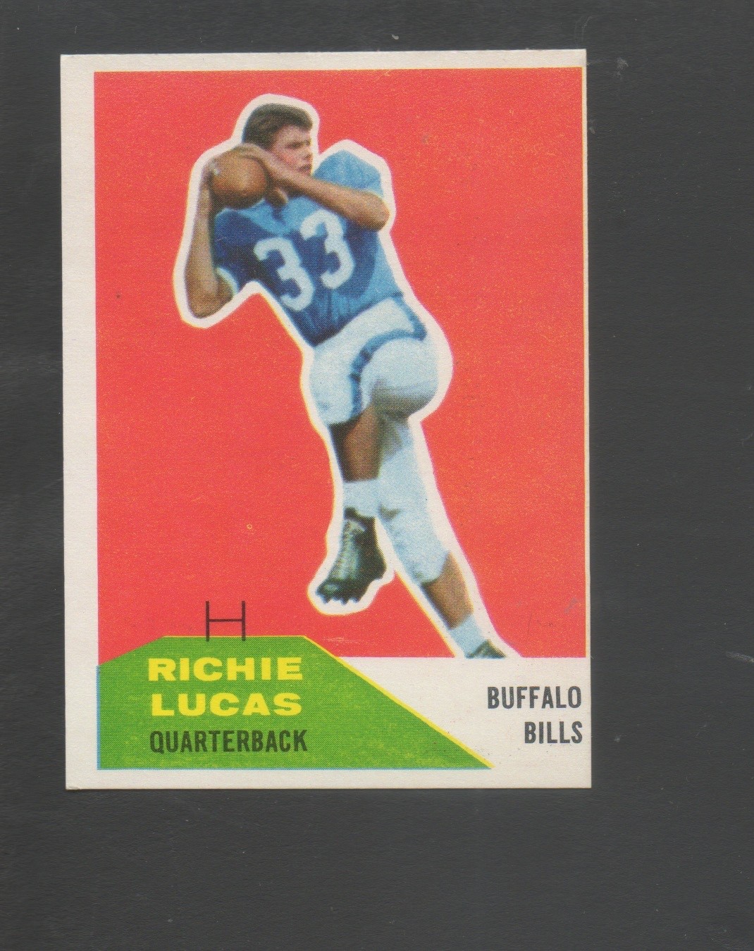 Richie Lucas #96 Football Cards 1960 Fleer trading card — raw and PSA graded price guide