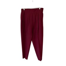 Vintage Counterparts Pleated Pants Burgundy Straight Leg Women  s 6
