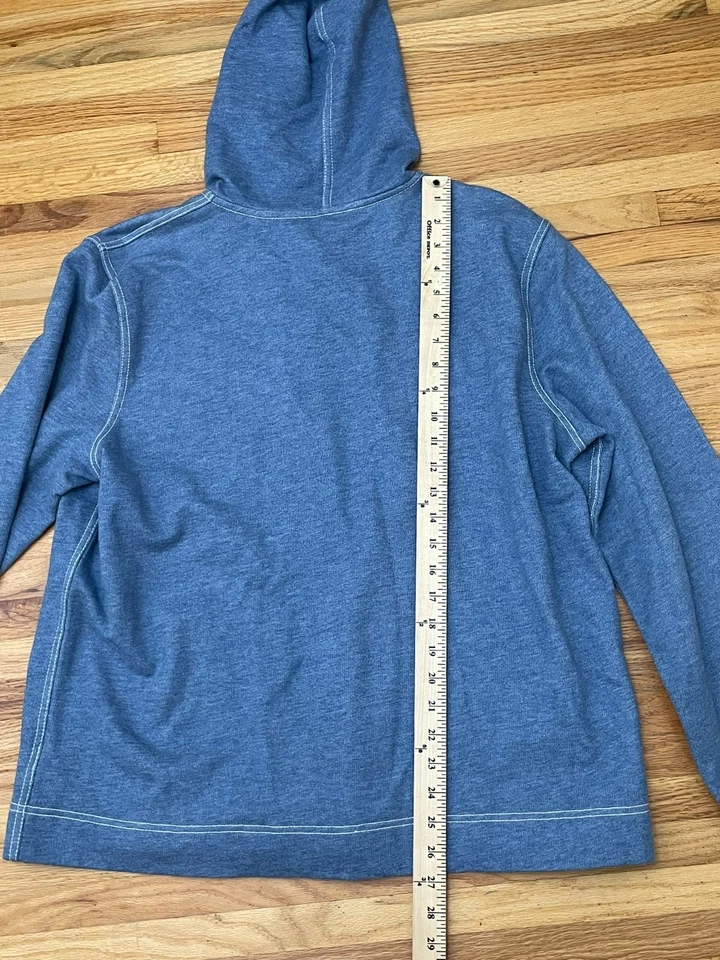 Sudadera con capucha azul XL vintage Lauren Ralph Lauren para mujer algodón denim cremallera completa cómoda Foto 4 de 4