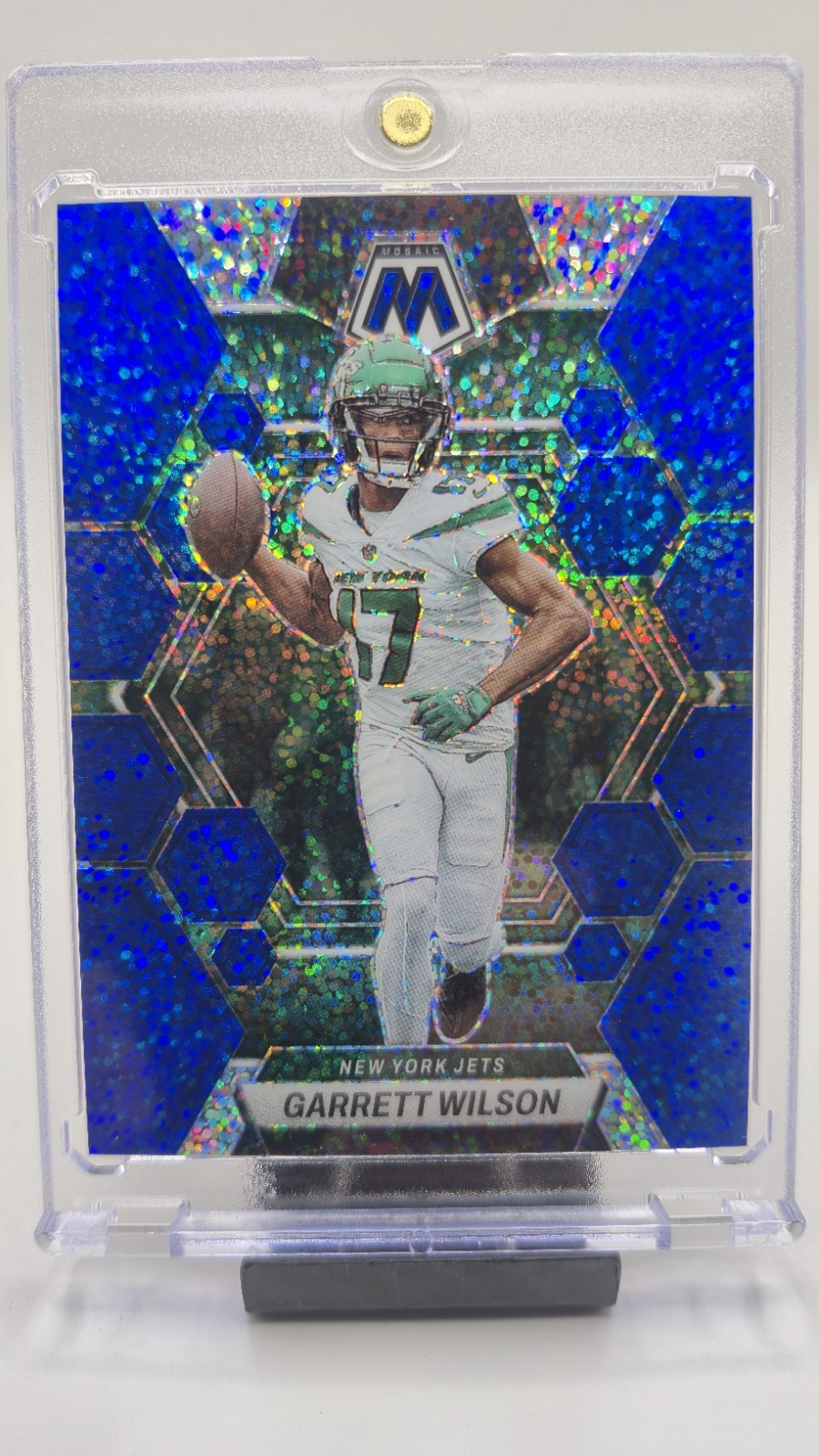 2023 Panini Mosaic - Garrett Wilson #75 SP Blue Sparkle Prizm /96