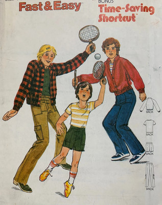 6719 Butterick VTG Pattern Boys Jacket T Shirt Pants Shorts size 12 free ship