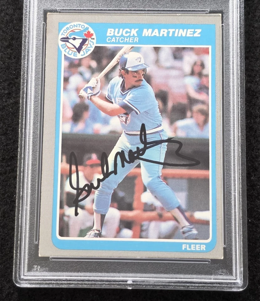 1985 BUCK MARTINEZ Signed Fleer Baseball Card-BREWERS-TORONTO BLUE JAYS-PSA - Image 2 of 4