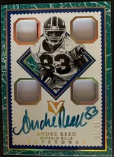 ANDRE REED 01/10 AUTOGRAPH & JERSEY CAPSTONES GREEN 2017 Panini Vertex Bills