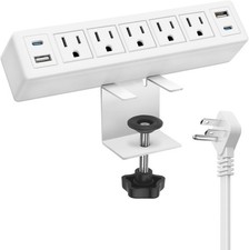 40W Total Fast Charging Desk Clamp Power Strip USB C,Desk Outlet with 4 USB P...