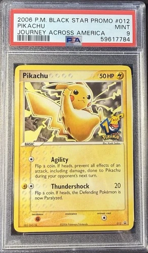 2006 Pokémon Black Star Promo 012 Pikachu 10th Anniversary PSA 9 Mint