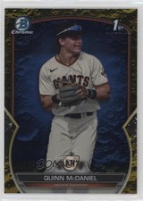2023 Bowman Draft Chrome Yellow Lunar Crater Refractor 25/75 Quinn McDaniel 0yd6