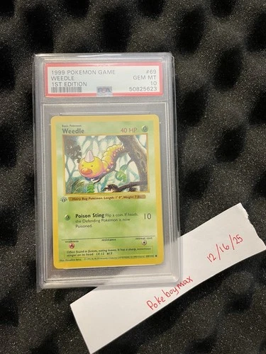 1999 POKEMON BASE SET 1ST EDITION #69 WEEDLE PSA 10