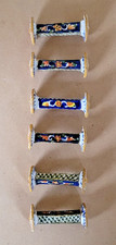 💙💛Vintage French Rouen Faience Set of Knife Rests - 6 💛💙