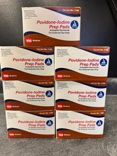 Dynarex Povidone Iodine Prep Pads Antiseptic Germicide with Medium Size 900 ct