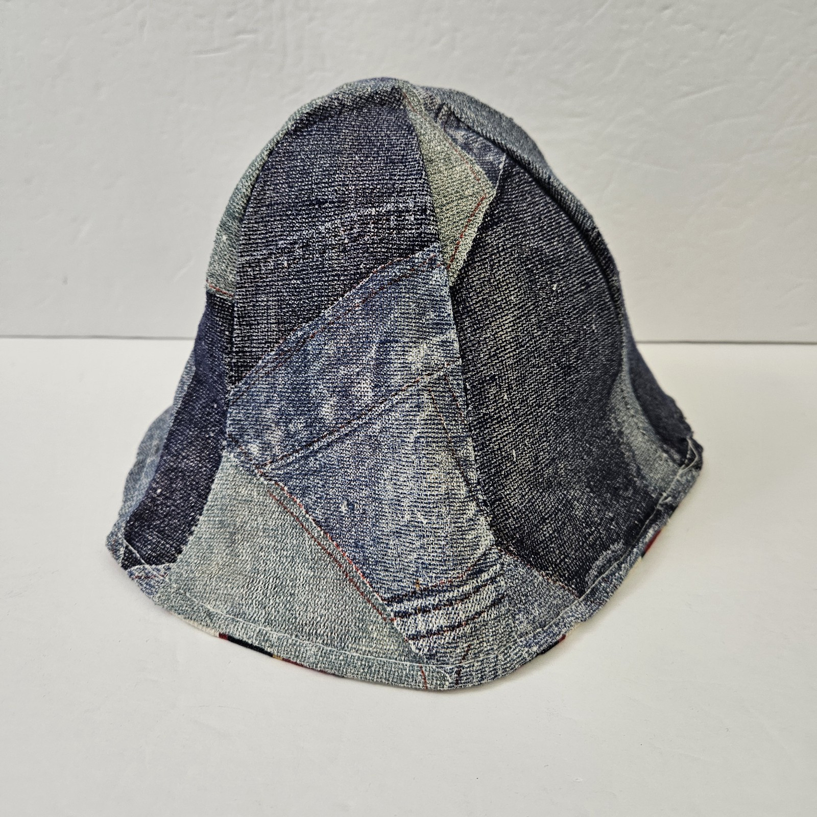 Denim Patchwork Reversible Tulip Hat Multicolor V… - image 2