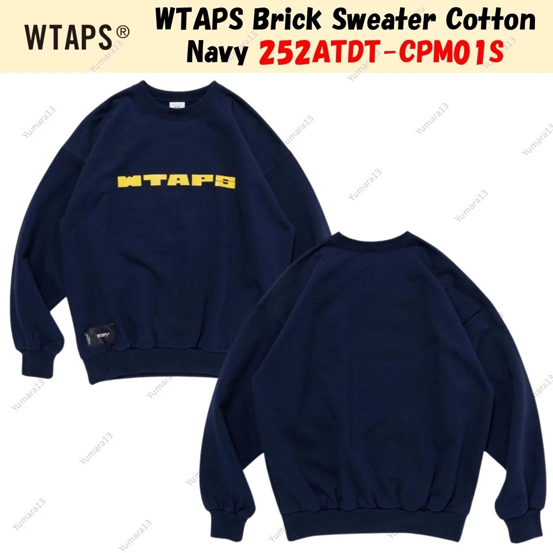 WTAPS Identity ⁄ Sweater ⁄ Cotton ⁄ Navy WTAPS Brick / Sweater