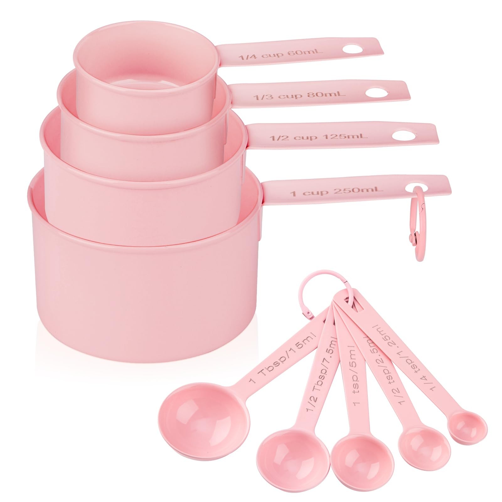 Measuring Cups and Spoons Set of 9 Stainless Steel for Cooking and Baking