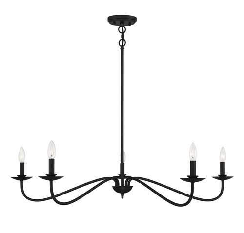 Trade Winds Lighting 5-Light Chandelier In Matte Black - TW30090-MBK - Picture 1 of 9