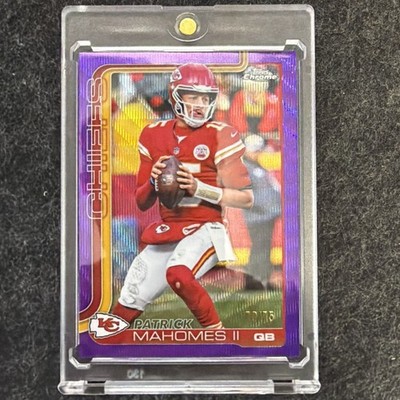 2025 Topps Chrome Patrick Mahomes Purple Wave 70/75 First Year #148