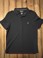 Nautica Men s Performance Deck Polo Classic Fit Black Short Sleeve XL