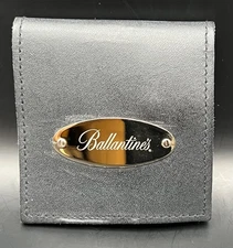 Ballantine's Scotch Whisky Golf Tee, Marker, Brass Divot Tool in Leather Case