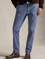 Image of Ralph Lauren Chino Pants Mens Stretch Slim Fit Casual Twill Pant 38W/32L RP£175