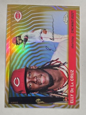 2025 Topps Chrome Platinum - Elly De La Cruz Gold Vibration /50 Reds #4