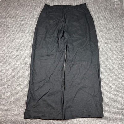 Abercrombie & Fitch Pants Womens 29 Black Linen Blend Wide Leg Pleated Trousers