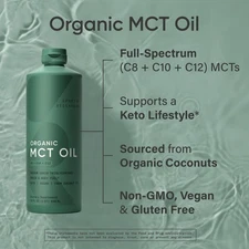 100% Pure Organic Coconut MCT Oil Keto C8 C10 C12 Blend
