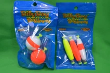 Bett's Billy Boy Bobbers Weighted 2 Pks,Snap On 3 Cigar & 2 Round Balls,New