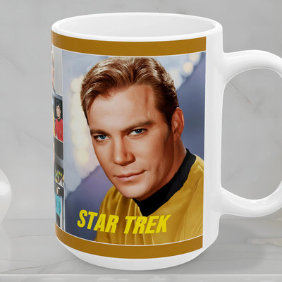 Star Trek Mug Captain Kirk Spock McCoy Retro 60s Sci-Fi TV Show Ceramic Cup