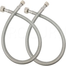  2-Pack 24-Inch 2Ft x 3/8" Comp x 1/2" FIP Faucet Hose Connector, Braided