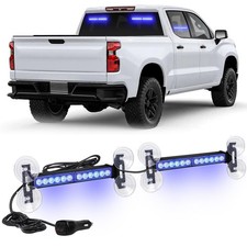 Xridonsen 2x 10.7 Inch Blue Emergency Lights 24 Led Warning Flashing Safety S...