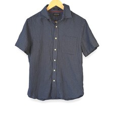 Banana Republic Men's Slim Fit Short Sleeve Button Down Shirt Navy Size S